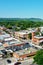 Aerial vertical view of Milton, Ontario, Canada on spring day