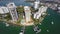 Aerial video of Belle Isle Miami Beach Florida 4k