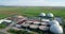 Aerial video of Biogas plant, alternative energy sources, renewable energy