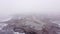 Aerial video Cape Neddick York Maine ME USA foggy weather