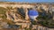 Aerial video. Captured against the canvas of the Cappadocian sky, this video showcases the enchanting spectacle of a hot