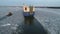 Aerial Video of a Car Vehicle Carrier Ship on the Frozen Delaware River Philadelphia