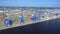 Aerial video of a cargo port