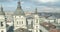 Aerial video of a city in Hungaria Budapest Basilica Cathedral