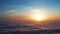 Aerial video dawn over the clouds drone shot