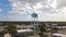 Aerial video Deerfield Beach water tower and industrial business district