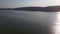 Aerial video filming of beautiful mountain lake