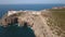 Aerial. Video filming from the sky over the edge of the continent, lighthouse Cabo Sao Vicente