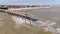 Aerial video Flagler Beach Pier Florida destroyed by hurricane storm surge