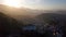 Aerial video footage of city Rio de Janeiro Brazil. narrow streets of the poor favelas house on the hills. Beautiful