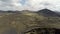 Aerial video footage of the La Geria vineyard on black volcanic soil in Lanzarote, Canary Islands