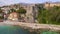 Aerial video of the Forte Mare Fortress in the center of Herceg Novi, a coastal city at the entrance to the Boka Kotor