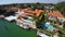 Aerial video of luxury estates in Miami Beach