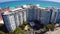 Aerial video of a oceanfront building in Miami