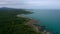 Aerial video with a picturesque rocky coastline