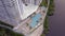 Aerial video resort swimming pool 4k