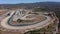 Aerial video shooting of the racetrack for cars and motorcycles, a view from the sky.