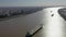 Aerial video showing the Parana River and de Rosario City