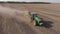 Aerial video sowing tractor harvest agriculture wheat