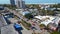 Aerial video traffic on Ocean Blvd Siesta Key Sarasota Beach Florida