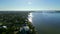 Aerial video upscale waterfront houses in Sarasota Florida