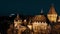 Aerial Video of the Vajdahunyad Castle at Night in Budapest