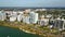 Aerial video waterfront condominiums Sarasota Florida