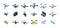 Aerial videography icons set isometric vector. Drone camera