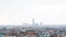 Aerial Vienna city panorama from Vienna Ferris wheel in Wurstelprater, Austria. Skyline view