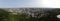 Aerial view 360 panorama Montreal in summer park Mount Royal - fly bird level