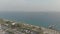 Aerial View 4K drone shot of Limassol\\\'s Sea boulevard with palmtrees, Cyprus
