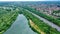 Aerial view  of A3 motorway Guildford England