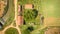 Aerial view, abandoned farm and ruins