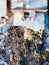 Aerial view of abandoned Kuldiga town match factory and wood processing company Vulkans demolish, Latvia