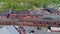 Aerial View of an Abandoned Narrow Gauge Coal Rail Road with Rusting Hoppers