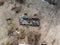 aerial view of abandoned rural housing buildings