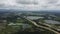 Aerial view abandoned tin mining lake