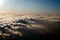 Aerial view above a blanket of clouds