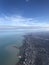 Aerial view above Chicago downtown business district