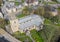 Aerial view from above drone of Saint St. Peter and Paul`s Church, Mansfield parish Church of England located in the town centre