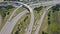 Aerial view above highways, interchanges the transport junction road view with car movement transport industry Cleveland