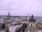 Aerial view from above of Lviv city, Ukraine. Beautiful drone photography. Town Hall tower and cathedral church, city centre