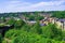 Aerial view above the railway line in Dewsbury 3, West Yorkshire, England