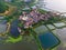 Aerial View above Security Lake National Wetland Park in spring, Huangshi, Hubei, China