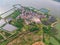 Aerial View above Security Lake National Wetland Park in spring, Huangshi, Hubei, China