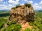 Aerial view from above of Sigiriya or the Lion Rock, an ancient fortress and a palace in Dambulla, Sri Lanka.