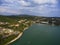 Aerial view on Abrau Durso township and lake