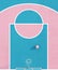 Aerial view abstract pastel pink blue color basketball court with hoop and ball minimalistic composition. 3d render