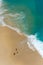 Aerial view of abstract tropical beach with turquoise water