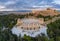 Aerial view of Acropolis of Athens, the Temple of Athena Nike, Parthenon, Hekatompedon Temple, Sanctuary of Zeus Polieus
